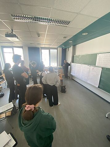 Students plan the exhibition with the course leader