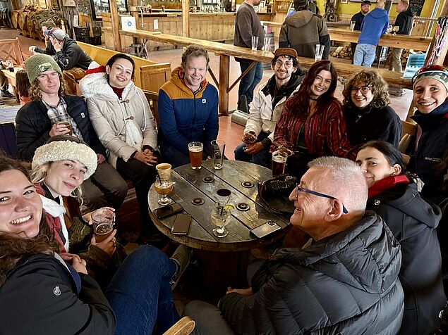 group picture in a bewery