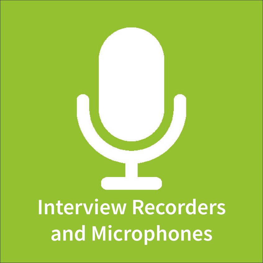 Interview Recorders and Microphones icon with link to Interview Recorders and Microphones site